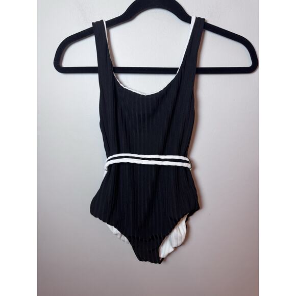 Solid & Striped Reversible Black White One Piece With Belt Sz XS NWT $198 - Picture 5 of 16